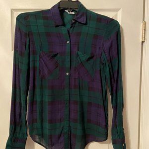 Aeropostale Bethany Mota skull design long sleeve flannel size small